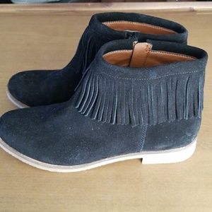 Lucky Brand Galley fringed ankle bootie black, 9.5